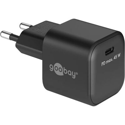 Goobay 65331 Kompakter USB-C-Ladegerät - 45W, Schnelles Laden, Schwarz Goobay 65331 Kompakter USB-C-Ladegerät - 45W, Schnelles Laden, Schwarz