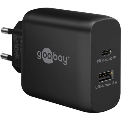 Goobay 65409 Mobiele Apparaat Oplader - USB-C & A - 65W Goobay 65409 Mobiele Apparaat Oplader - USB-C & A - 65W