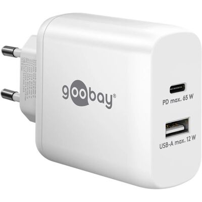 Goobay 65410 Chargeur Double USB-C & USB-A Blanc 65W - Chargeur - Publicité Goobay 65410 Chargeur Double USB-C & USB-A Blanc 65W - Chargeur - Publicité