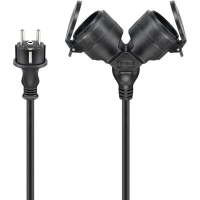 Goobay 65434 Cable de extensión de corriente - 5 m, 2 enchufes, exterior - Negro Goobay 65434 Cable de extensión de corriente - 5 m, 2 enchufes, exterior - Negro