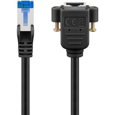 Goobay CAT 6A Verlängerungskabel, schwarz, 2 m, S/FTP Goobay CAT 6A Verlängerungskabel, schwarz, 2 m, S/FTP