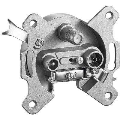 Goobay 67046 Satelliet antenne aansluiting - Zilver Goobay 67046 Satelliet antenne aansluiting - Zilver