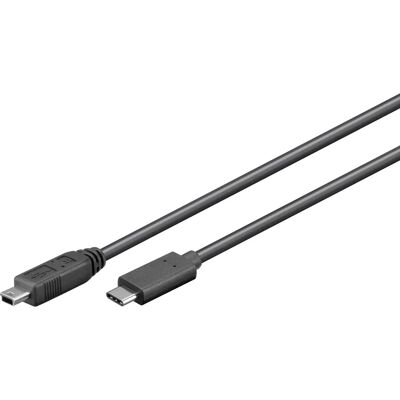 Kabel USB Goobay - USB-C do Mini-B 0,5m - Czarny Kabel USB Goobay - USB-C do Mini-B 0,5m - Czarny