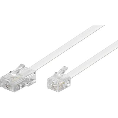 Goobay 6m Telefoonkabel - Plat Zwart - RJ-45/RJ-11 Goobay 6m Telefoonkabel - Plat Zwart - RJ-45/RJ-11