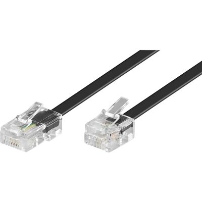 Goobay 68579 Telefoonkabel - 15m Plat Zwart RJ11-RJ45 Goobay 68579 Telefoonkabel - 15m Plat Zwart RJ11-RJ45