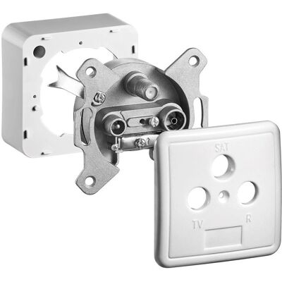 Goobay 68852 TV + SAT Conector de Antena Prata Branco Goobay 68852 TV + SAT Conector de Antena Prata Branco