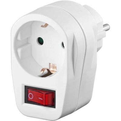 Adaptateur de prise de sécurité Goobay 68906 - Interrupteur, Type F, Blanc - Publicité Adaptateur de prise de sécurité Goobay 68906 - Interrupteur, Type F, Blanc - Publicité