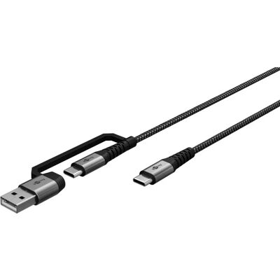 Goobay USB C-kabel - 3 m, Svart/Grå Goobay USB C-kabel - 3 m, Svart/Grå