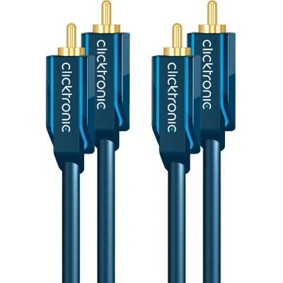 ClickTronic 10m Stereo Audio Kabel - Hochwertige RCA, Blau ClickTronic 10m Stereo Audio Kabel - Hochwertige RCA, Blau