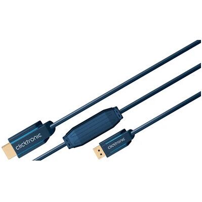 Cavo DisplayPort a HDMI Blu 5m di ClickTronic - Resistente, Supporta 4K Cavo DisplayPort a HDMI Blu 5m di ClickTronic - Resistente, Supporta 4K