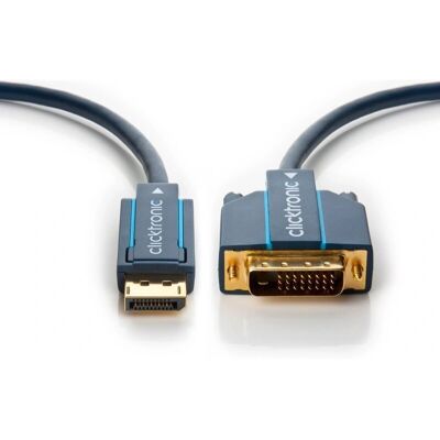 ClickTronic 70730 Adaptateur de câble vidéo - 3m DisplayPort DVI-D Bleu - Publicité ClickTronic 70730 Adaptateur de câble vidéo - 3m DisplayPort DVI-D Bleu - Publicité