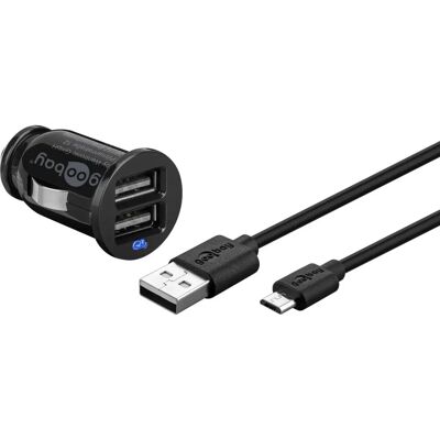 Goobay 71692 Mobil Ladegerät - Dual USB, Kompakt, Schwarz Goobay 71692 Mobil Ladegerät - Dual USB, Kompakt, Schwarz