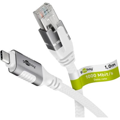 Goobay Ethernet CAT6 USB-C to RJ45 Adapter - Weiss Goobay Ethernet CAT6 USB-C to RJ45 Adapter - Weiss
