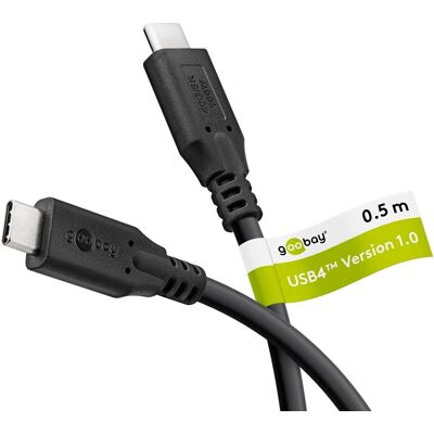 Goobay USB-Kabel - 0,5m USB4 Gen 2x2 -Schwarz Goobay USB-Kabel - 0,5m USB4 Gen 2x2 -Schwarz