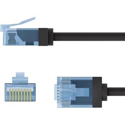 Câble réseau Goobay 74233 - 1m, Noir, Cat6a U/UTP - Publicité Câble réseau Goobay 74233 - 1m, Noir, Cat6a U/UTP - Publicité
