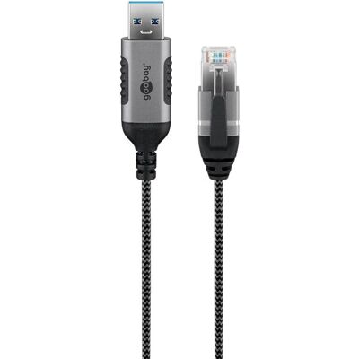 Goobay USB 3.0 zu RJ45 Ethernet-Adapter - Schwarz, Silber Goobay USB 3.0 zu RJ45 Ethernet-Adapter - Schwarz, Silber