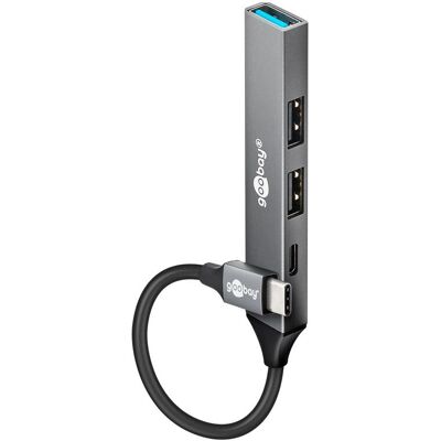 Goobay USB-C 4-port Hub Light Grey - USB Hub Goobay USB-C 4-port Hub Light Grey - USB Hub