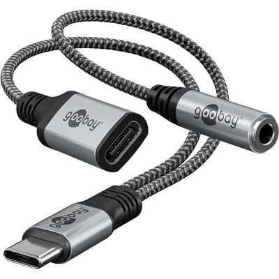 Goobay USB C/3,5mm Adapter - Audiokabel 0,15m Schwarz Grau Goobay USB C/3,5mm Adapter - Audiokabel 0,15m Schwarz Grau