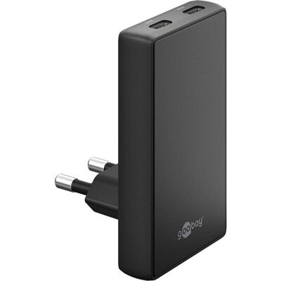 Goobay 75725 Ultra-flad 65W Dual USB-C Oplader Goobay 75725 Ultra-flad 65W Dual USB-C Oplader