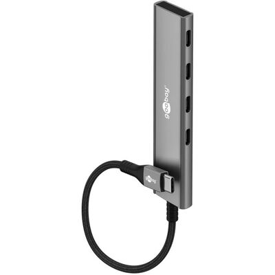 Goobay 76564 USB-C Hub 4 Ports 5Gbps Grau - USB Hub Goobay 76564 USB-C Hub 4 Ports 5Gbps Grau - USB Hub