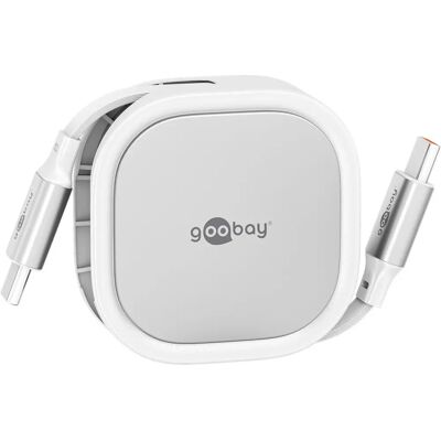 Câble USB Goobay 77425 - USB-C, 1m, Argent & Blanc - Publicité Câble USB Goobay 77425 - USB-C, 1m, Argent & Blanc - Publicité