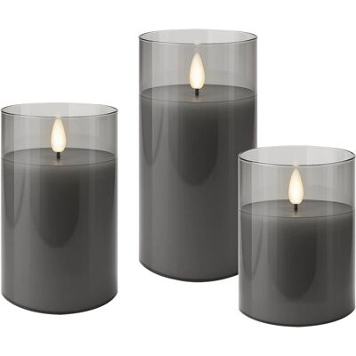 Goobay 77755 LED-Ljussats - Glas Grå - Dekorationsbelysning Goobay 77755 LED-Ljussats - Glas Grå - Dekorationsbelysning