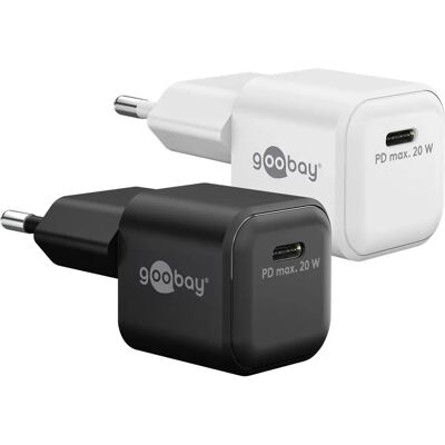 Goobay 79151 USB-Ladegerät, 20 W, GaN, weiß Goobay 79151 USB-Ladegerät, 20 W, GaN, weiß