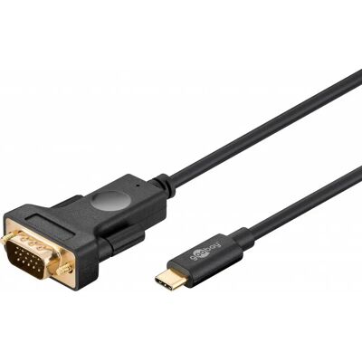 Goobay 79293 Adaptador de cabo de vídeo 1,8 m VGA USB-C Preto Goobay 79293 Adaptador de cabo de vídeo 1,8 m VGA USB-C Preto