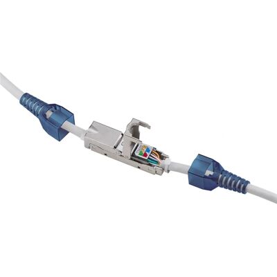 Conector de cablu Goobay 79579 - Ecranat CAT6A - Gri Conector de cablu Goobay 79579 - Ecranat CAT6A - Gri
