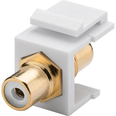 Goobay 79676 Weiß Keystone Modul - RCA Female Anschlüsse Goobay 79676 Weiß Keystone Modul - RCA Female Anschlüsse