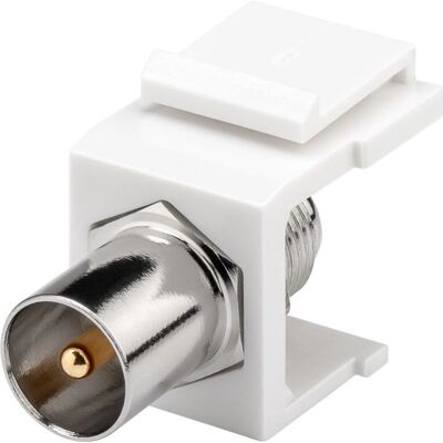 Goobay 79955 - Branco - Conector F fêmea - Módulo Keystone Goobay 79955 - Branco - Conector F fêmea - Módulo Keystone