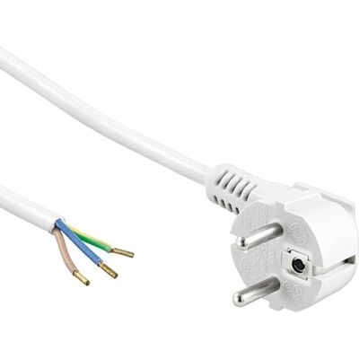 Allteq 93313 Kabel zasilający - 5m, Biały, Kątowa wtyczka Allteq 93313 Kabel zasilający - 5m, Biały, Kątowa wtyczka