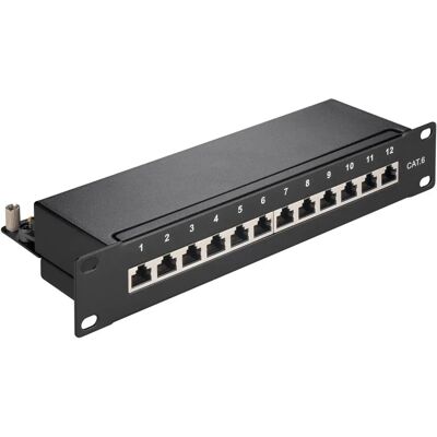 Goobay 93793 Panel de parcheo - 12 puertos Cat 6 negro Goobay 93793 Panel de parcheo - 12 puertos Cat 6 negro