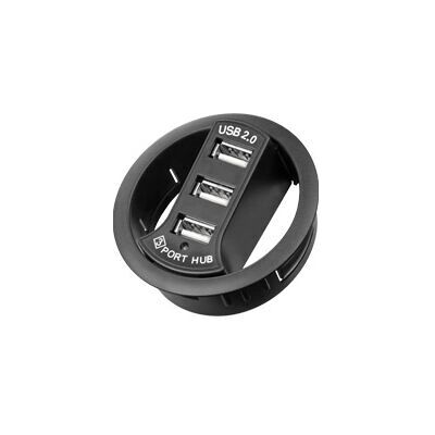 Goobay 93893 Hub USB - 3 Porte In-Desk Nero Goobay 93893 Hub USB - 3 Porte In-Desk Nero