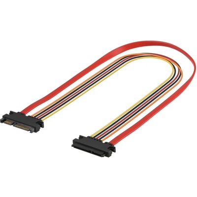 Goobay SATA Cable 0.3m - Data & Power Extension - Black, Orange, Red, Yellow Goobay SATA Cable 0.3m - Data & Power Extension - Black, Orange, Red, Yellow