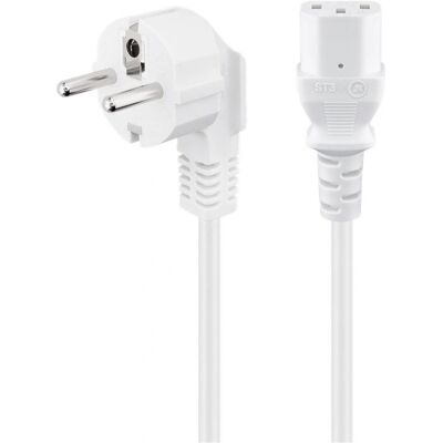 Napájecí kabel Goobay 95140 - IEC C13, 2m, Bílý Napájecí kabel Goobay 95140 - IEC C13, 2m, Bílý