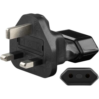 Adaptador de energia Goobay 95303 - Reino Unido & Euro - Viagem compacta Adaptador de energia Goobay 95303 - Reino Unido & Euro - Viagem compacta