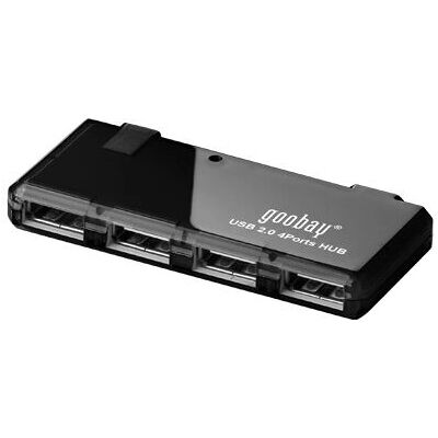 Hub USB 2.0 Mini Goobay 4 Puertos - Dispositivo de Escritorio - Negro Hub USB 2.0 Mini Goobay 4 Puertos - Dispositivo de Escritorio - Negro