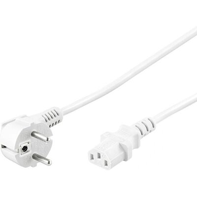 Bílé napájecí kabel Goobay - IEC C13, Schuko - 2,5m Bílé napájecí kabel Goobay - IEC C13, Schuko - 2,5m