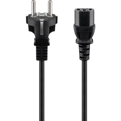 Goobay 96037 Napájecí Kabel - 5m, Typ F, IEC C13, Černý Goobay 96037 Napájecí Kabel - 5m, Typ F, IEC C13, Černý