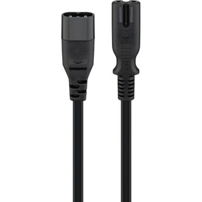 Przedłużacz zasilania Goobay 97201 - Czarny - C8 i C7 - 2 m Przedłużacz zasilania Goobay 97201 - Czarny - C8 i C7 - 2 m