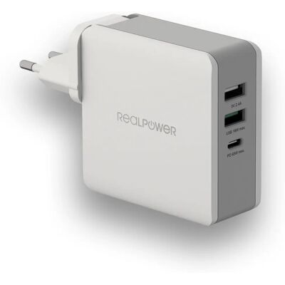RealPower DeskCharge-65 - Caricatore USB da viaggio - 65W RealPower DeskCharge-65 - Caricatore USB da viaggio - 65W