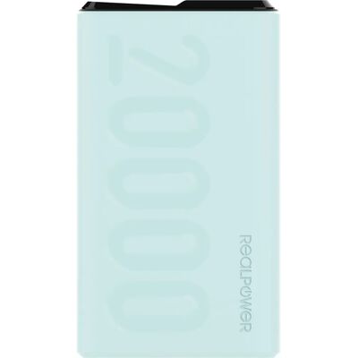 Powerbank RealPower PB-20000PD+ - 20000mAh, Blå, Snabbladdning Powerbank RealPower PB-20000PD+ - 20000mAh, Blå, Snabbladdning