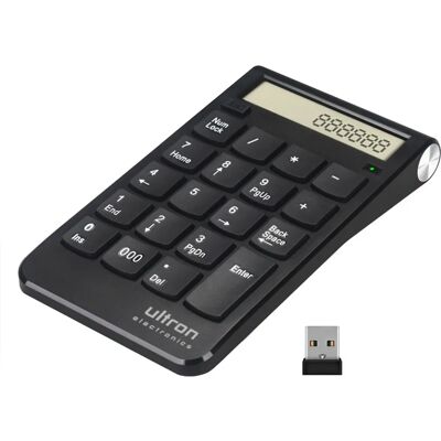Ultron UN2 kabelloses numerisches Tastenfeld mit Taschenrechner - Tragbar, Schwarz Ultron UN2 kabelloses numerisches Tastenfeld mit Taschenrechner - Tragbar, Schwarz