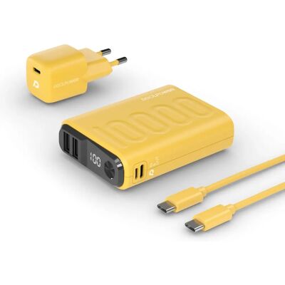 Realpower 10000mAh Powerbank - Snelladen - Geel Realpower 10000mAh Powerbank - Snelladen - Geel