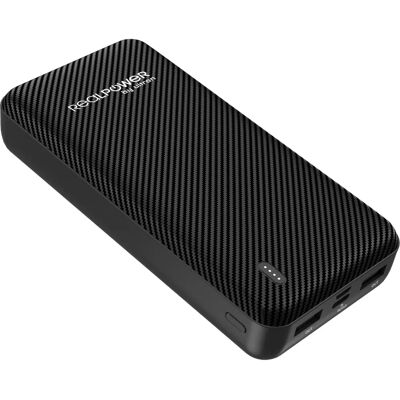 Powerbank RealPower PB-20000 SE - 20000mAh, Zwart Powerbank RealPower PB-20000 SE - 20000mAh, Zwart
