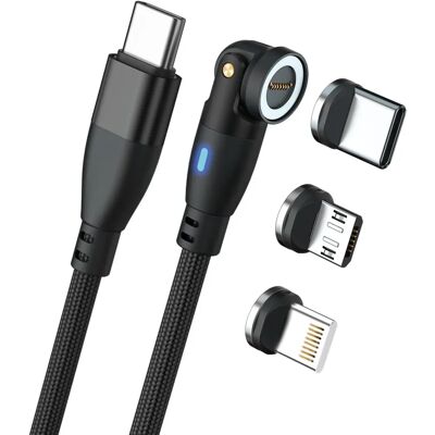 Cable USB Magnético RealPower 100W, 1m, Negro Cable USB Magnético RealPower 100W, 1m, Negro