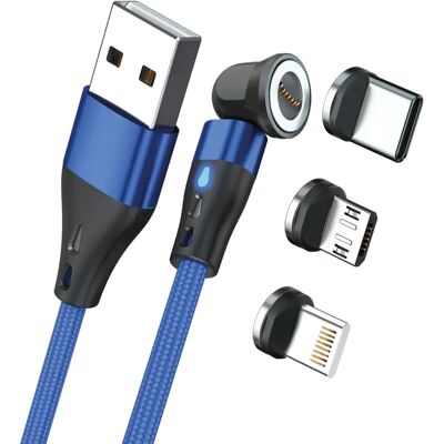RealPower MagneticCharge3 Câble USB 2m - Bleu RealPower MagneticCharge3 Câble USB 2m - Bleu