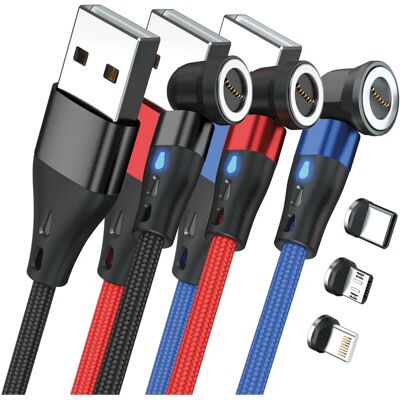 Cable Magnético RealPower MagneticCharge3 1 m - USB A - Negro, Azul, Rojo Cable Magnético RealPower MagneticCharge3 1 m - USB A - Negro, Azul, Rojo