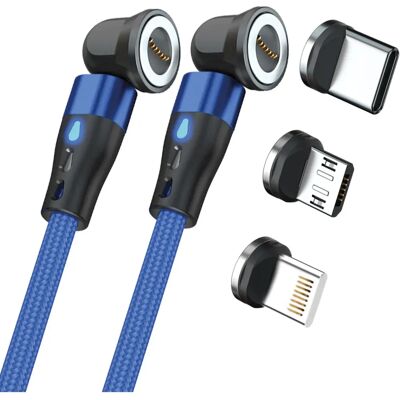 RealPower MagneticCable, 1m, Blau, mit Adaptern RealPower MagneticCable, 1m, Blau, mit Adaptern